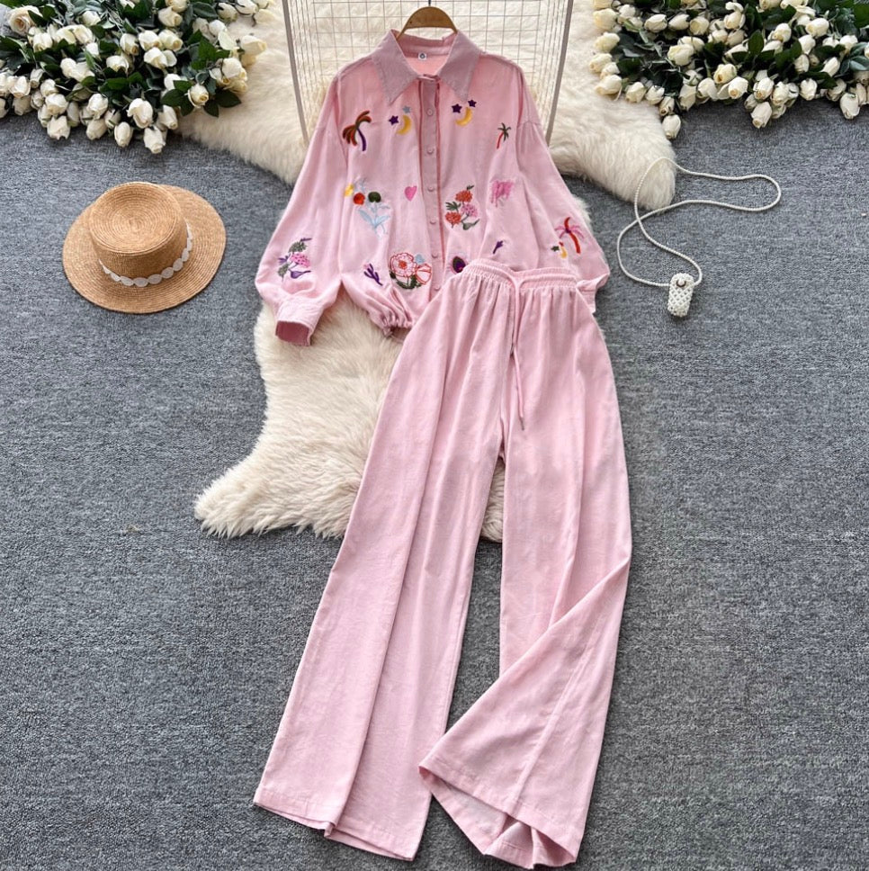 Sweetie Shirt & Draped Trousers 2Pcs