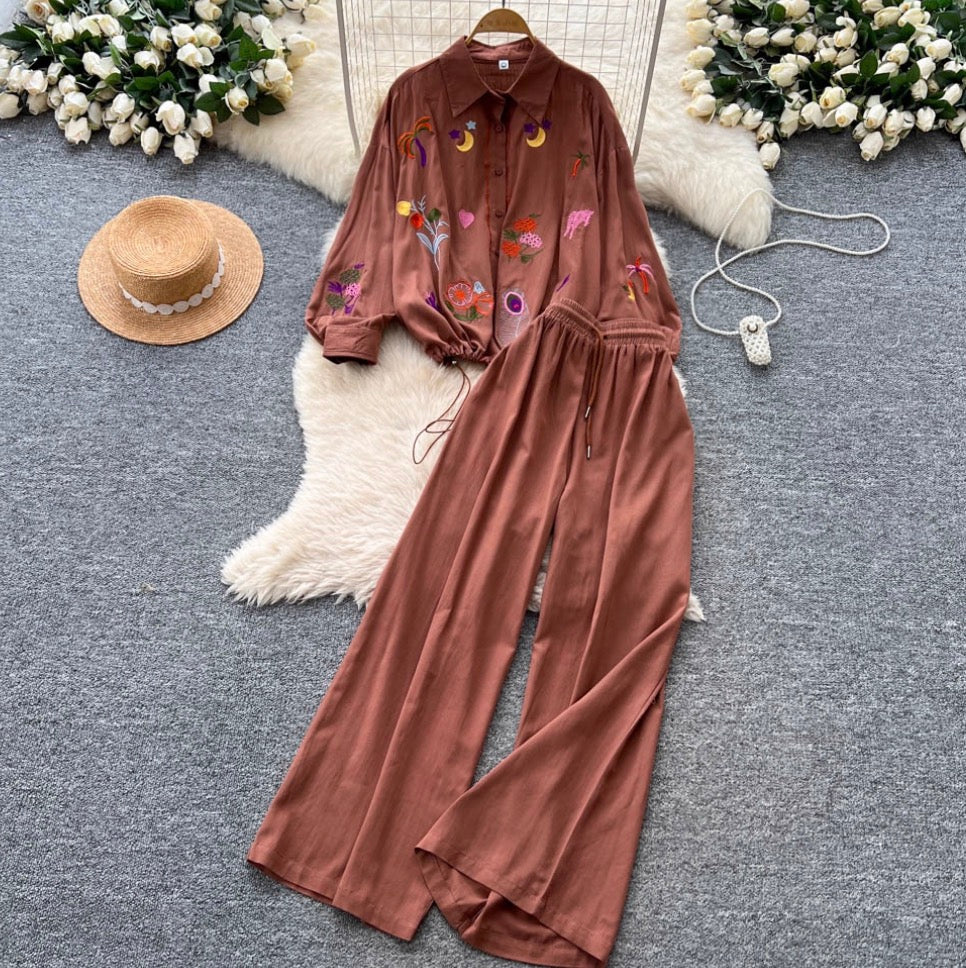 Sweetie Shirt & Draped Trousers 2Pcs