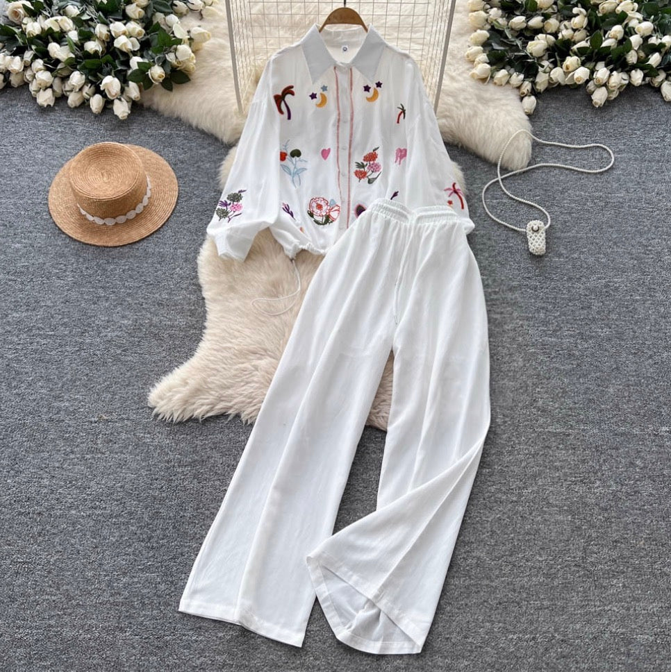 Sweetie Shirt & Draped Trousers 2Pcs
