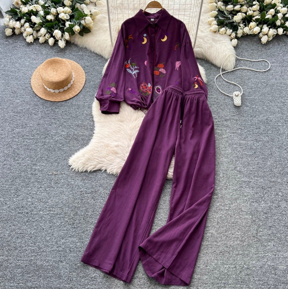 Sweetie Shirt & Draped Trousers 2Pcs