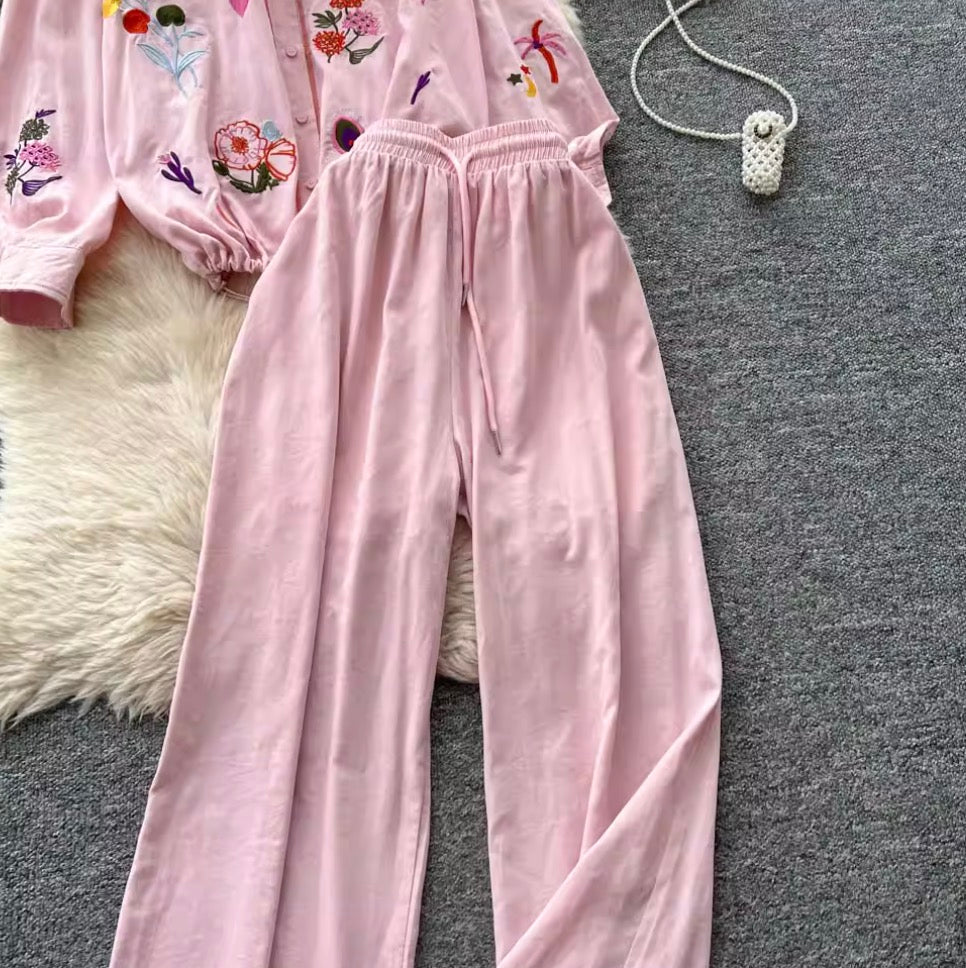 Sweetie Shirt & Draped Trousers 2Pcs