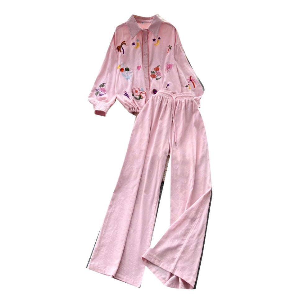 Sweetie Shirt & Draped Trousers 2Pcs