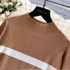 Color-blocking Sweater & Trousers 2Pcs