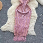Vintage Fringed Waist-slimming Dress
