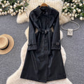 British Style Double-breasted PU Coat