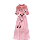 Niche Deign Shirt Dress with Belt