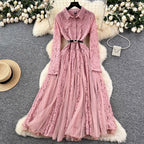Crochet Lace Patchwork Mesh Dress