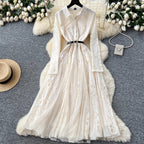 Crochet Lace Patchwork Mesh Dress