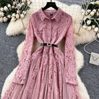 Crochet Lace Patchwork Mesh Dress