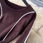 Crew Neck Color-blocking Dress