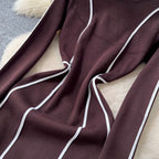 Crew Neck Color-blocking Dress