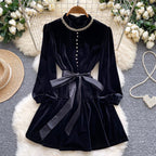 Beaded Suede Dress & Shorts 2Pcs