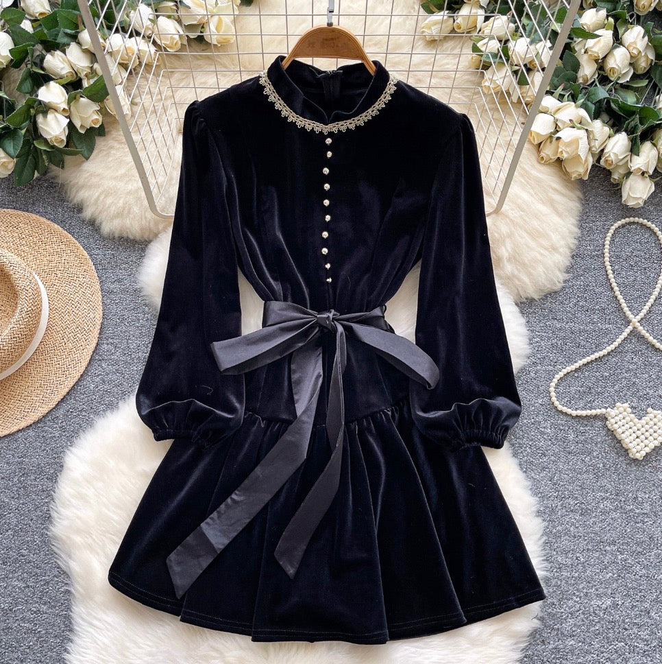 Beaded Suede Dress & Shorts 2Pcs
