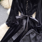 Beaded Suede Dress & Shorts 2Pcs