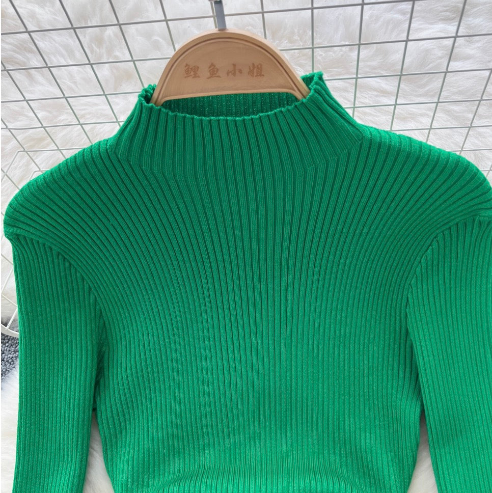 Vintage Turtleneck Studded Knit Dress