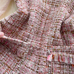 Bow-tie Pink Mesh Patchwork Dress