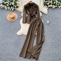 Suit-collar Blazer & Trousers OL 2Pcs