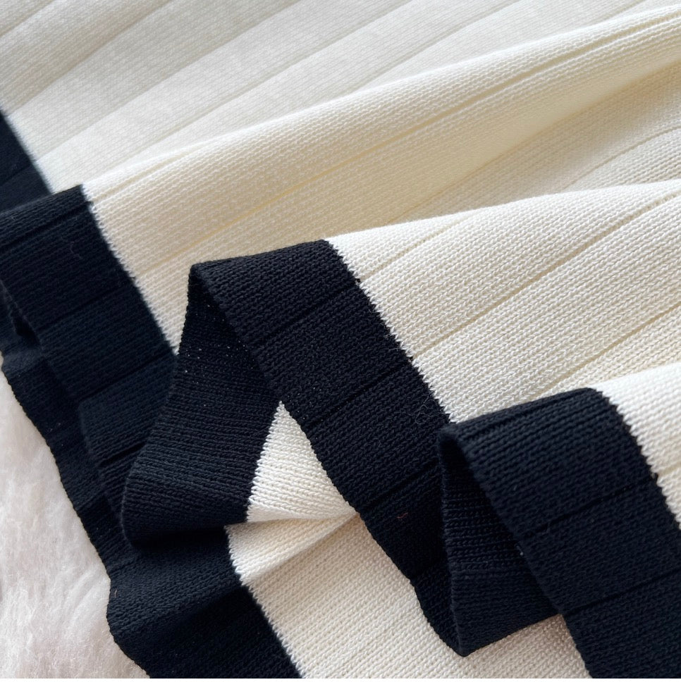 French Style Color-blocking Patchwork Dress