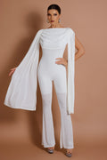 Solid Swing Collar Bell Jumpsuit