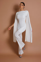 Solid Swing Collar Bell Jumpsuit