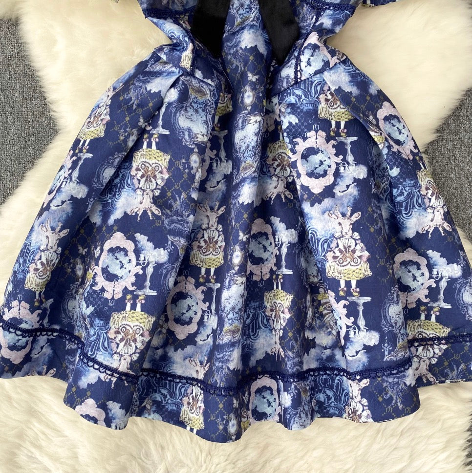 French Style Mesh Patchwork Floral Dress