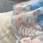 V-neck Floral Print Blue Dress