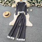 Vest & Sweater & Trousers Knitted 3Pcs