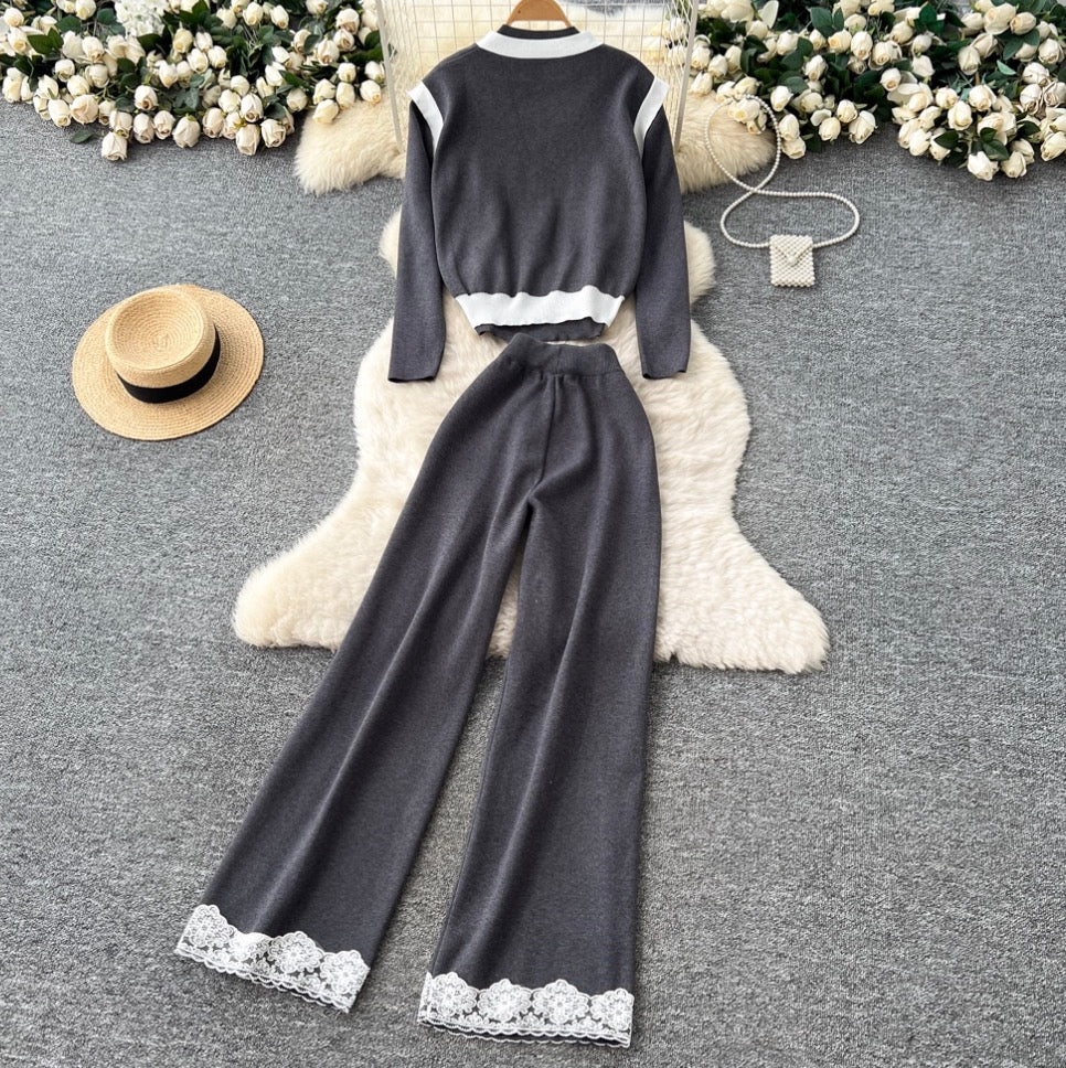 Vest & Sweater & Trousers Knitted 3Pcs