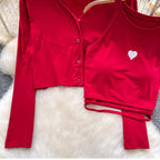 Chic Embroidery Camisole & Cardigan 2Pcs