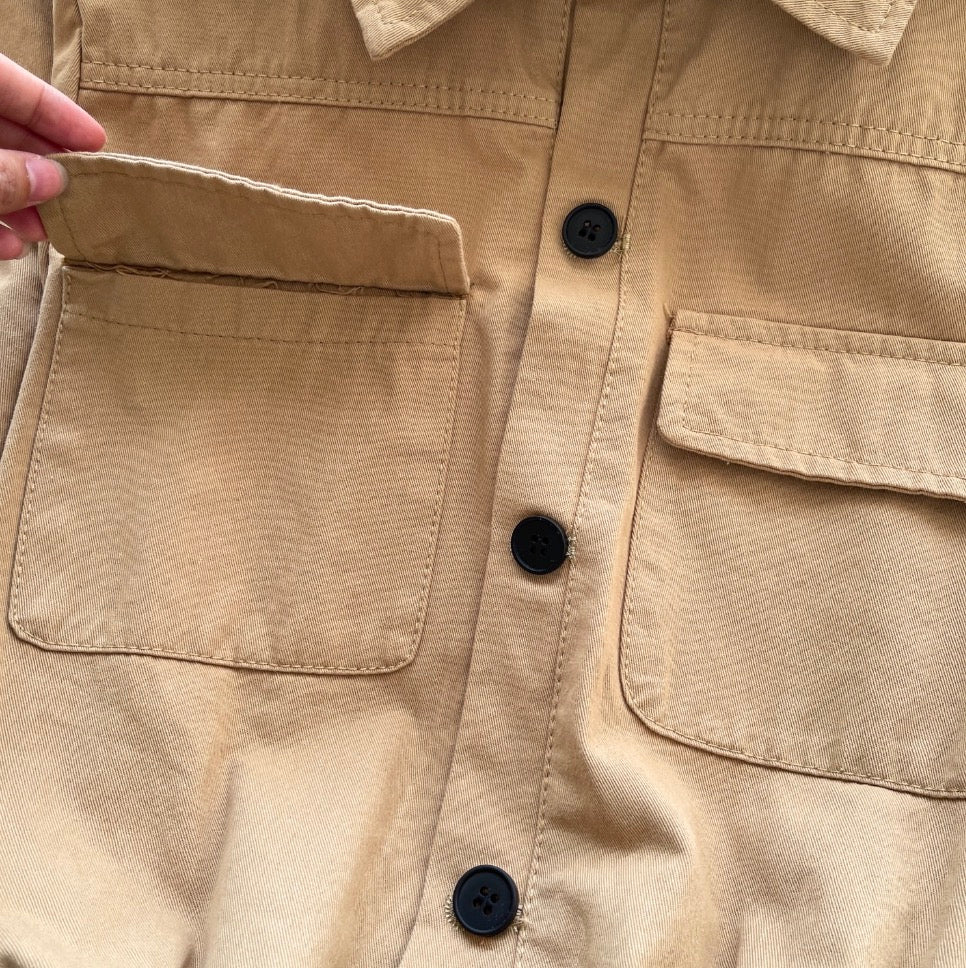 Niche Design Khaki Shirt Dress