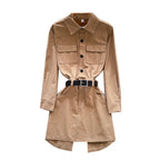 Niche Design Khaki Shirt Dress