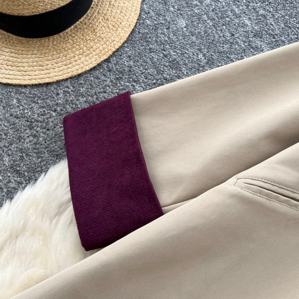 Vintage Color-blocking Trench Coat