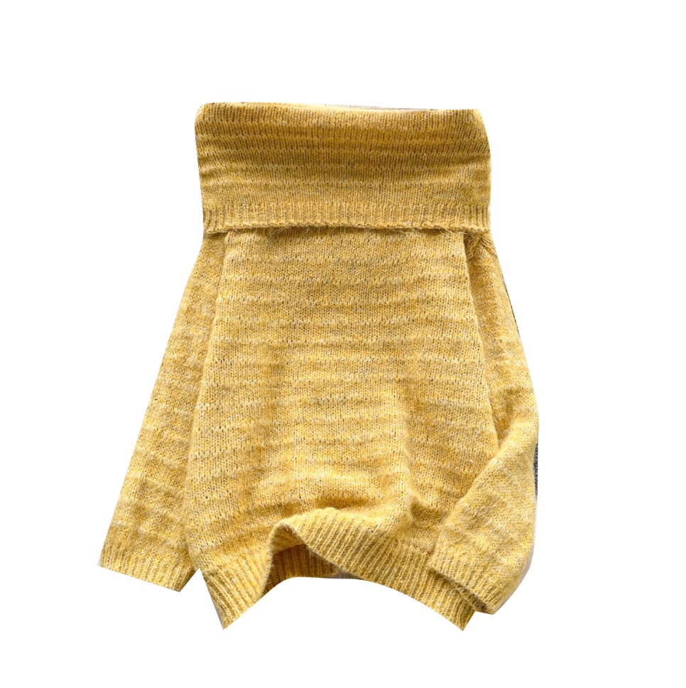 Off-shoulder Lapeled Soft Knitwear