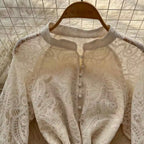 Courtly Apricot Hollowed Embroidery Dress