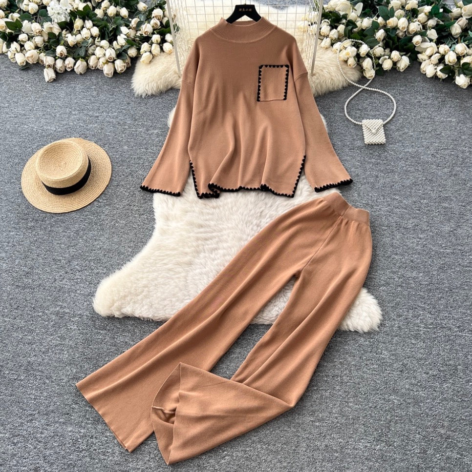 Loose-fit Sweater & Trousers Knitted 2Pcs