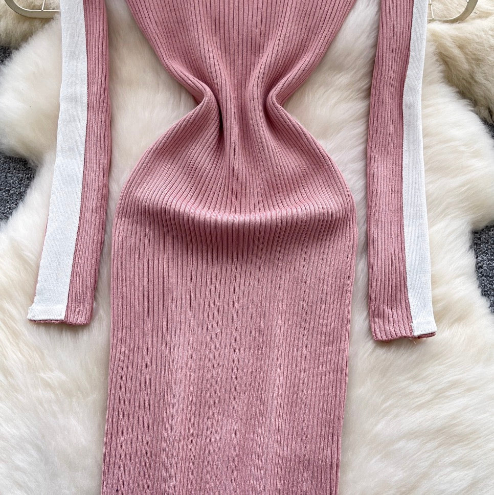 High-end Turtleneck Slim Knit Dress