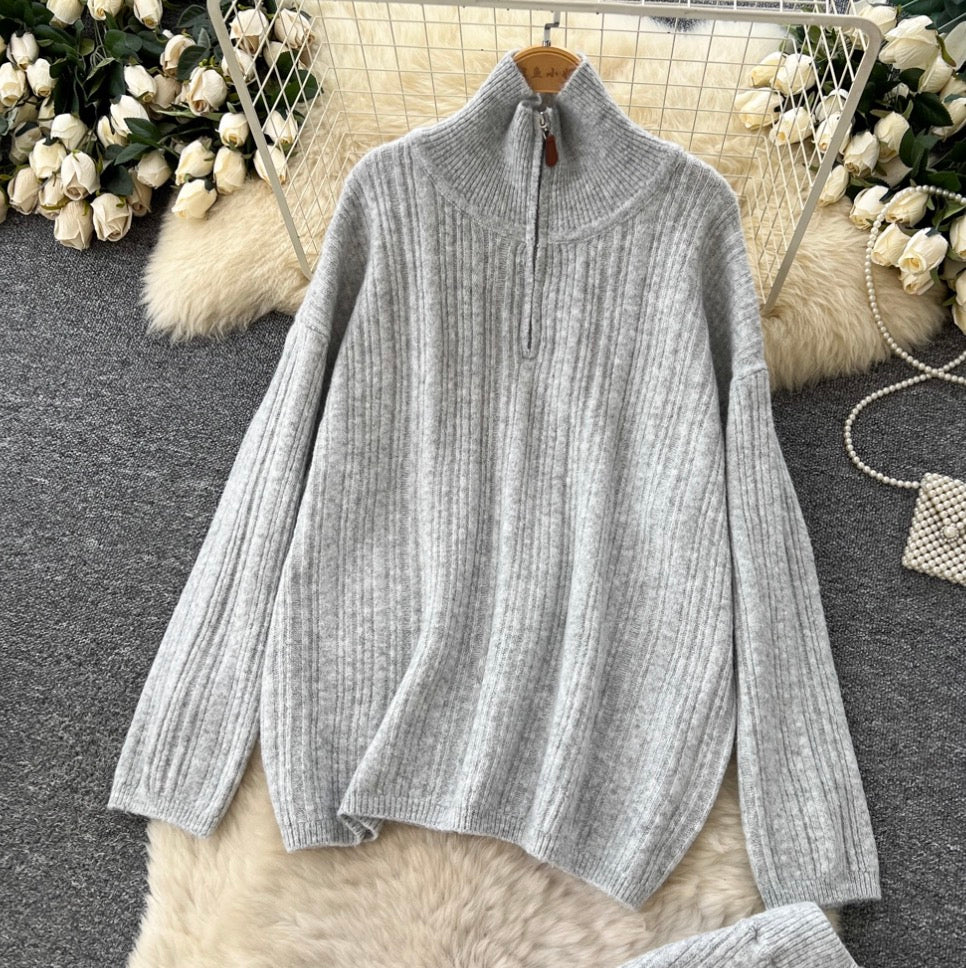 Turtleneck Knitwear & Trousers Casual 2Pcs