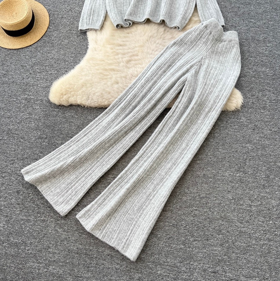 Turtleneck Knitwear & Trousers Casual 2Pcs