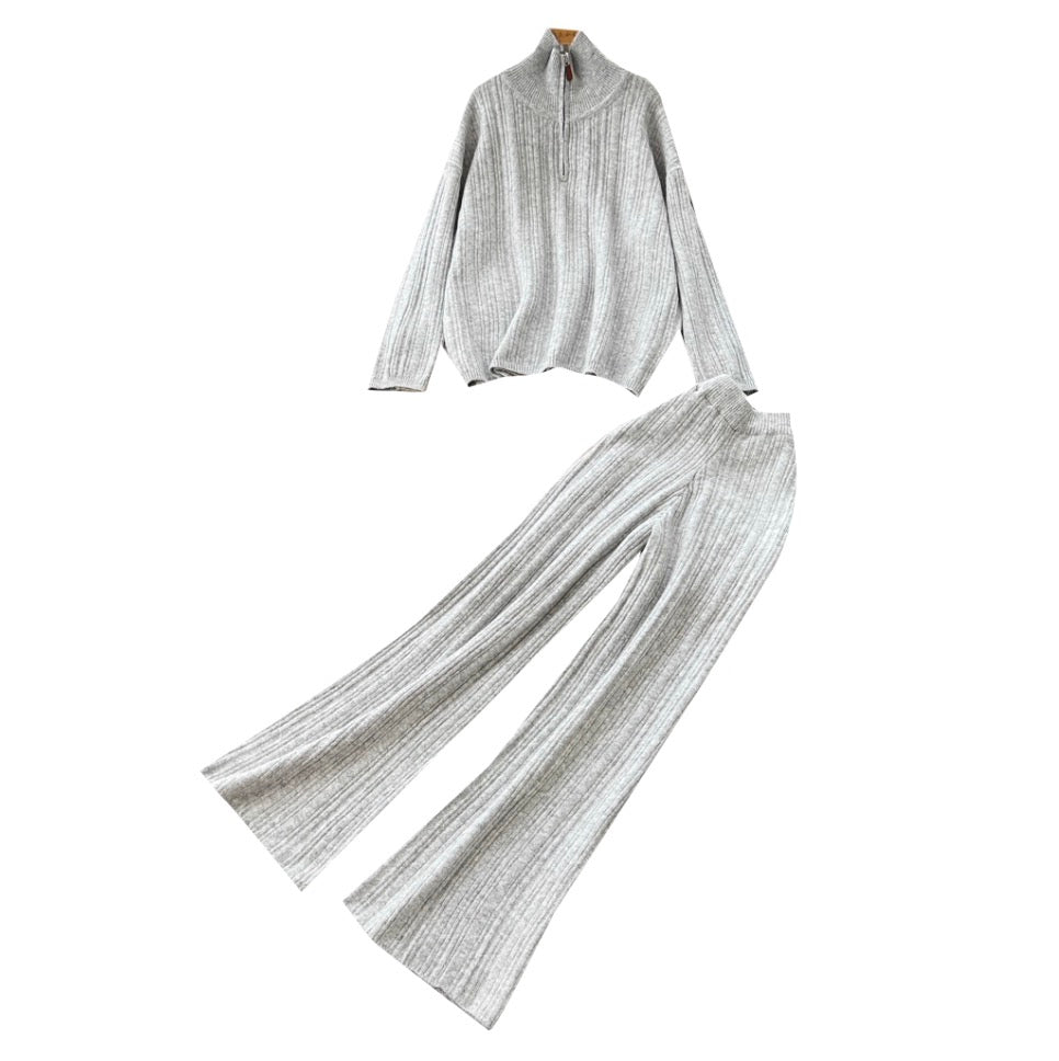Turtleneck Knitwear & Trousers Casual 2Pcs
