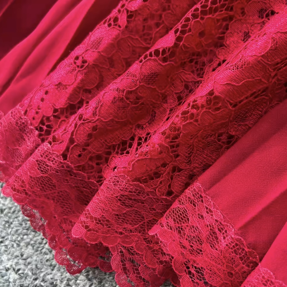 Elegant Sequined Lace Shirt Dress