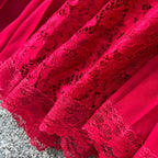 Elegant Sequined Lace Shirt Dress