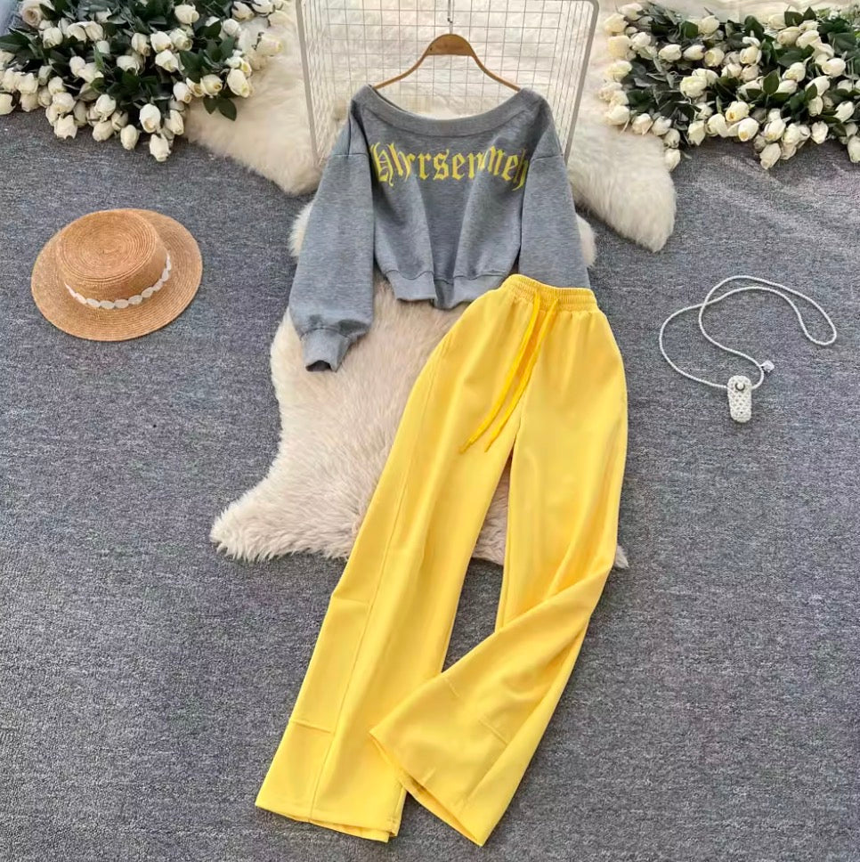 Print Sweatshirt & Trousers Sportswear 2Pcs