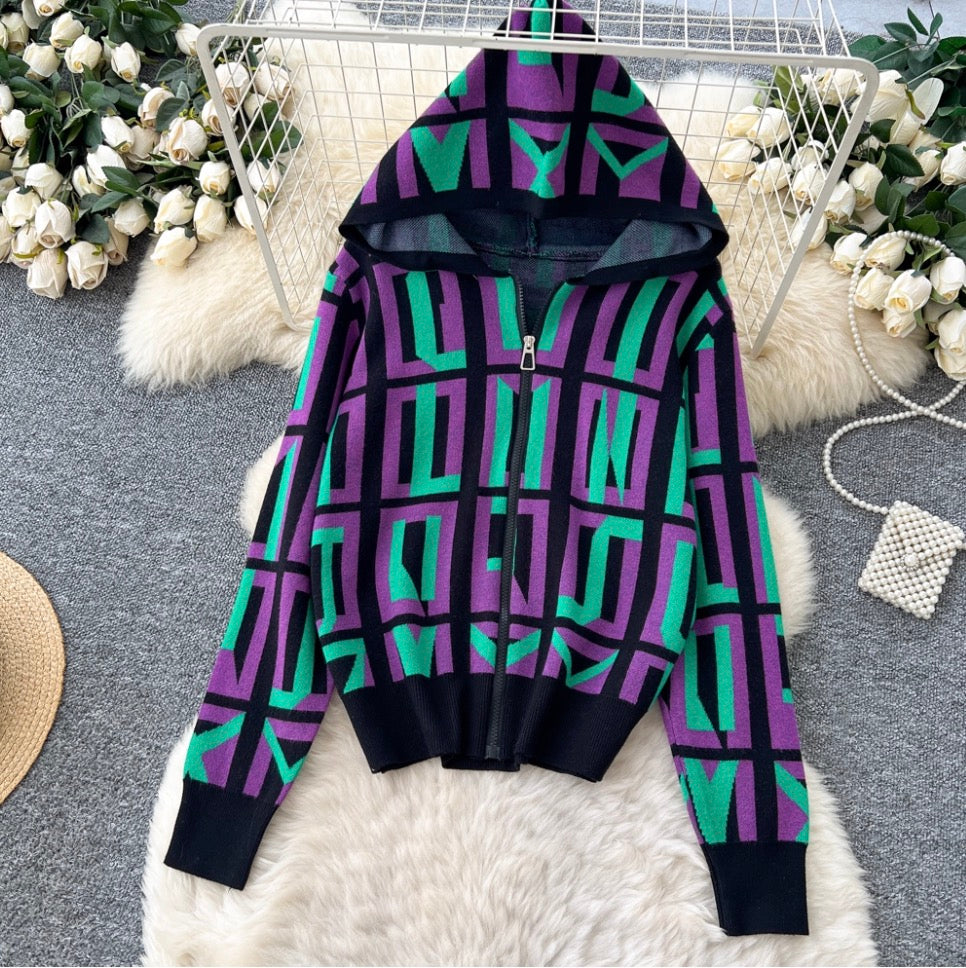 Print Hoodie & Vest & Trousers 3Pcs
