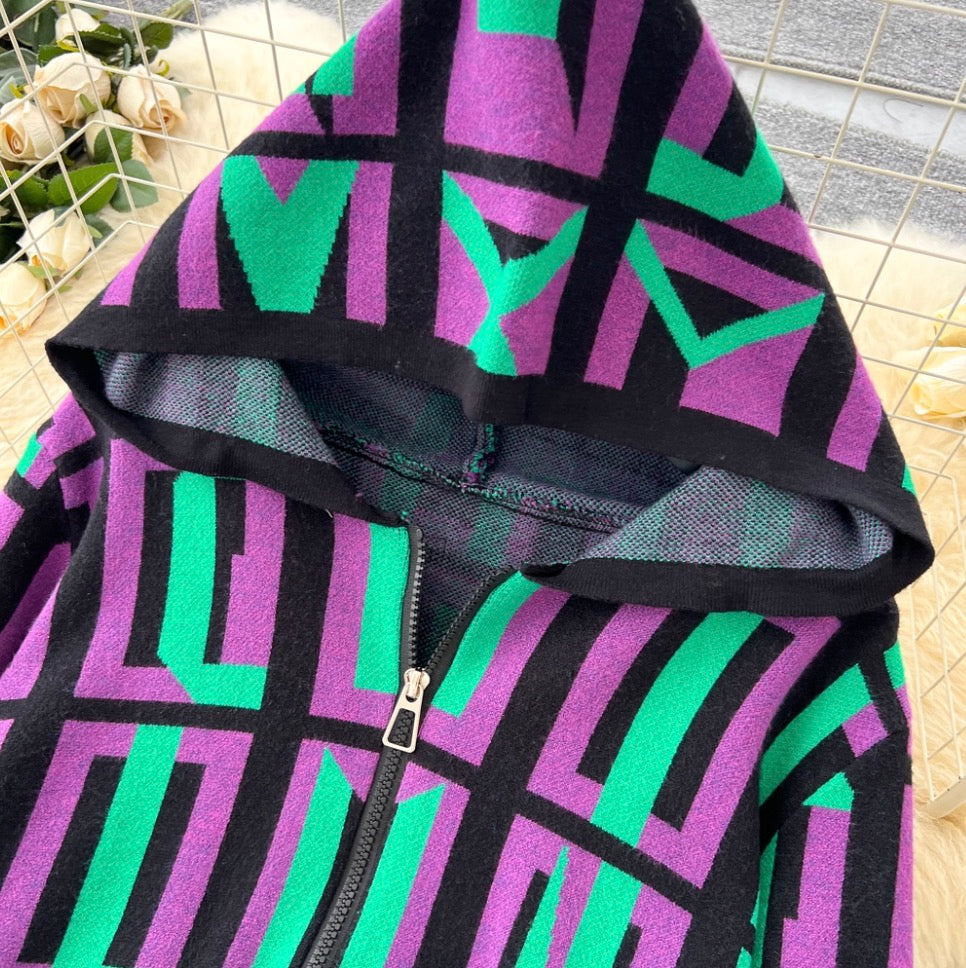 Print Hoodie & Vest & Trousers 3Pcs