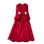 French Style Patchwork Mesh Dress