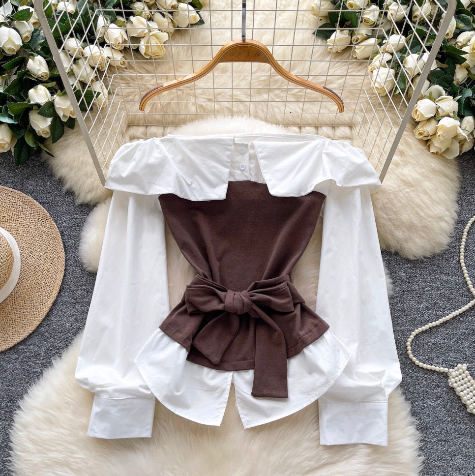 Faux Two-pieces Knotted Top