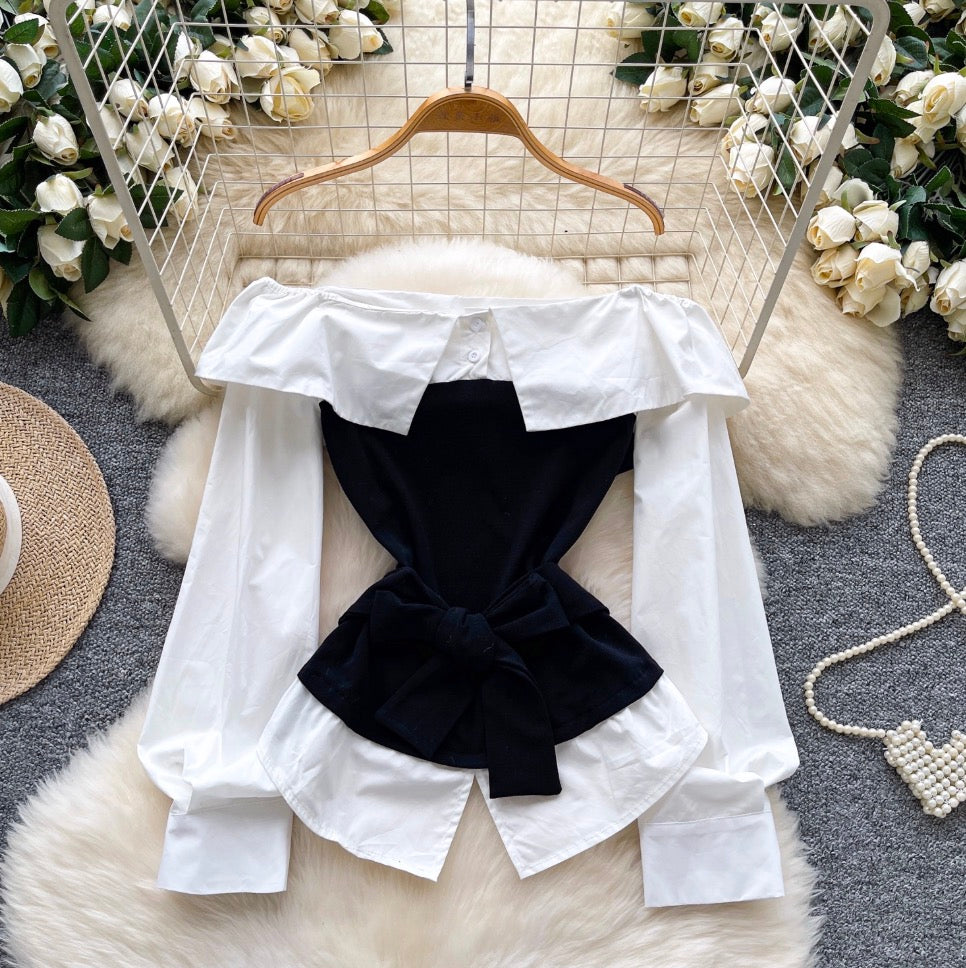 Faux Two-pieces Knotted Top