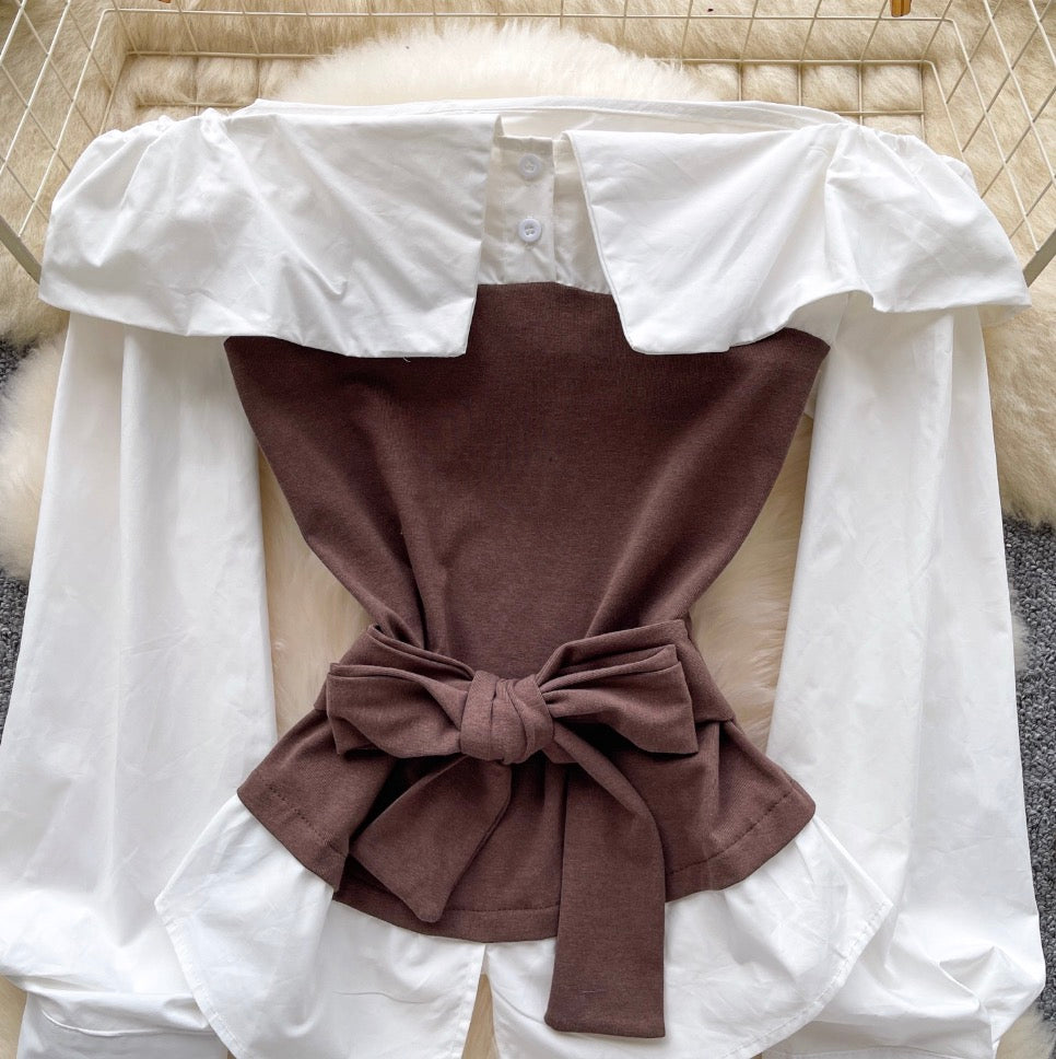 Faux Two-pieces Knotted Top