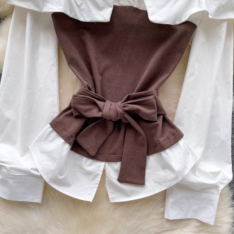 Faux Two-pieces Knotted Top