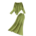 Asymmetric Knitwear & Skirt Knit 2Pcs